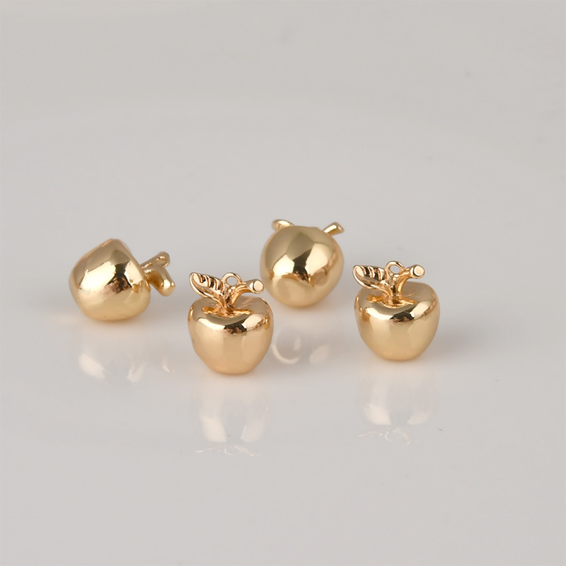 Pendant Jewelry Making Type 8*10mm Jewelry Making Size 1 Piece 8*10mm Copper 14K Gold Plated Apple Pendant