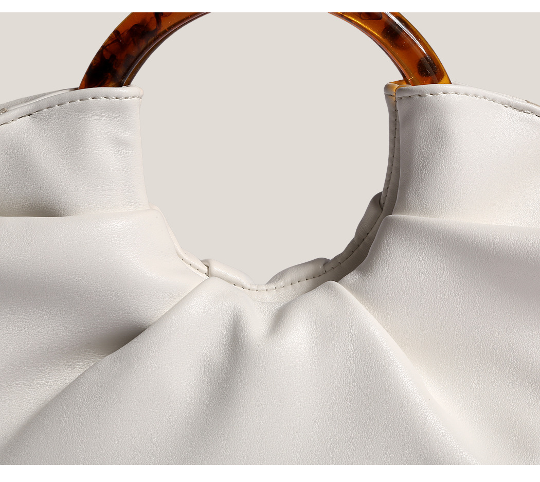 390g Weight Magnetic Buckle Closure Type Ring Handle Strap Type Handbag Bags Type Casual, Daily, Shopping Occasion Pu Leather Material Solid Color Pattern All Seasons Season Women's Gender Classic Style Style Cloud Shape Shape Women's Pu Leather Solid Color Classic Style Cloud Shape Magnetic Buckle Handbag 11