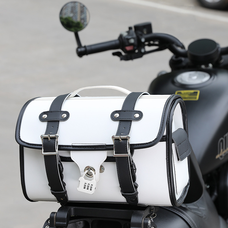 Cross-Border Electric Motorcycle Rear Bag, Rear Seat Bag, Electric Scooter Retro Universal Cargo Rack Bag, Rear Trunk