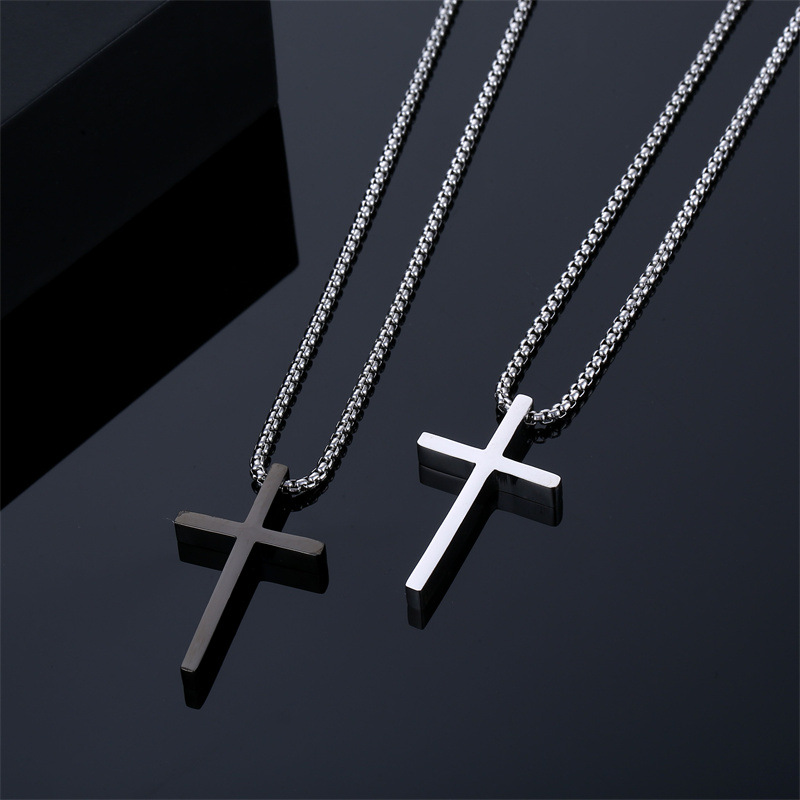 Fashion Cross Stainless Steel Titanium Steel Plating Pendant Necklace 1 Piece