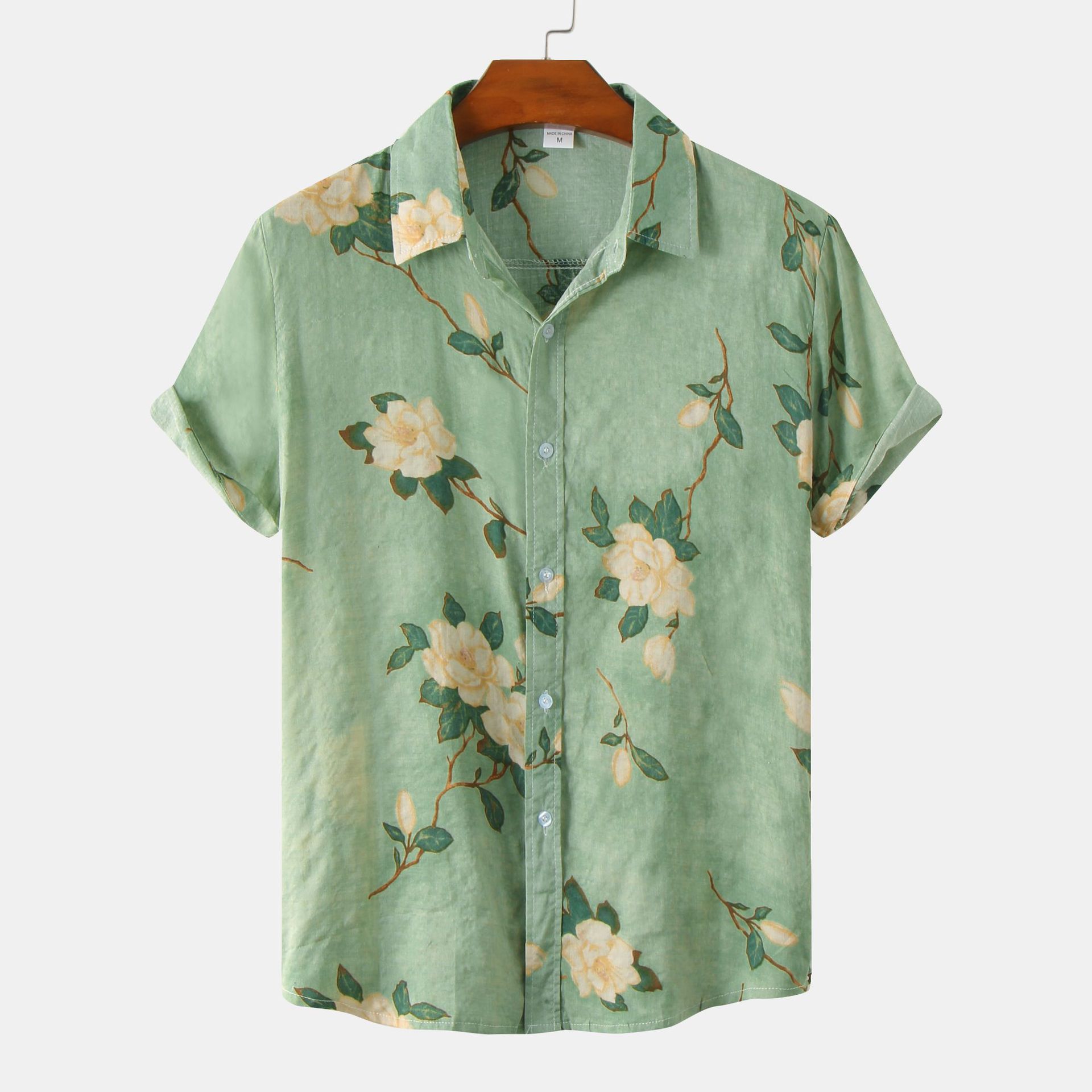 Men's Ditsy Floral Leaves Printing Blouse Men's Clothing display picture 5