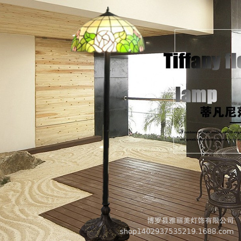 Lamps Wholesale Market Wholesale Tiffany Pastoral Style Rose Creative Living Room Study Floor Lamp Promotion