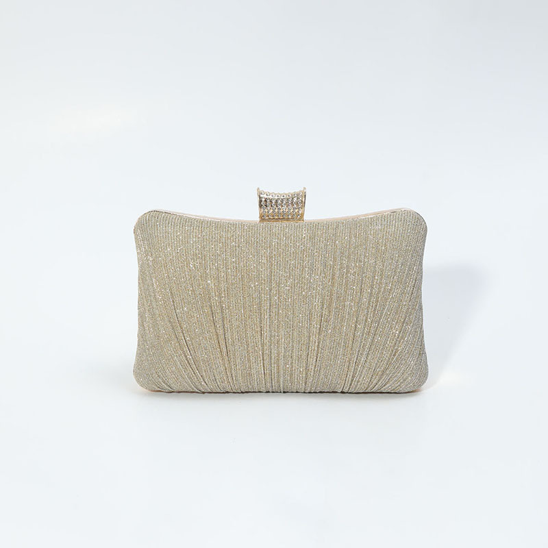 Latest Fashion Trendy Unisex Evening Bag Korean Style Personality Pleated Satin Clutch Bag High-End Formal Dress Bag