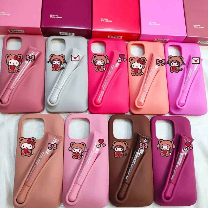 Яблоко, помада, блеск для губ, iPhone 15, iPhone15 Pro, силиконовый чехол для телефона, набор, iphone, 16promax