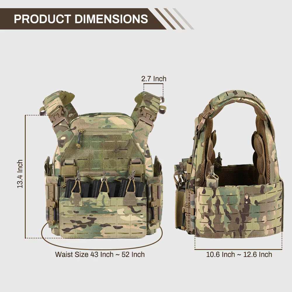 Chaleco táctico de nailon 500D con diseño MOLLE