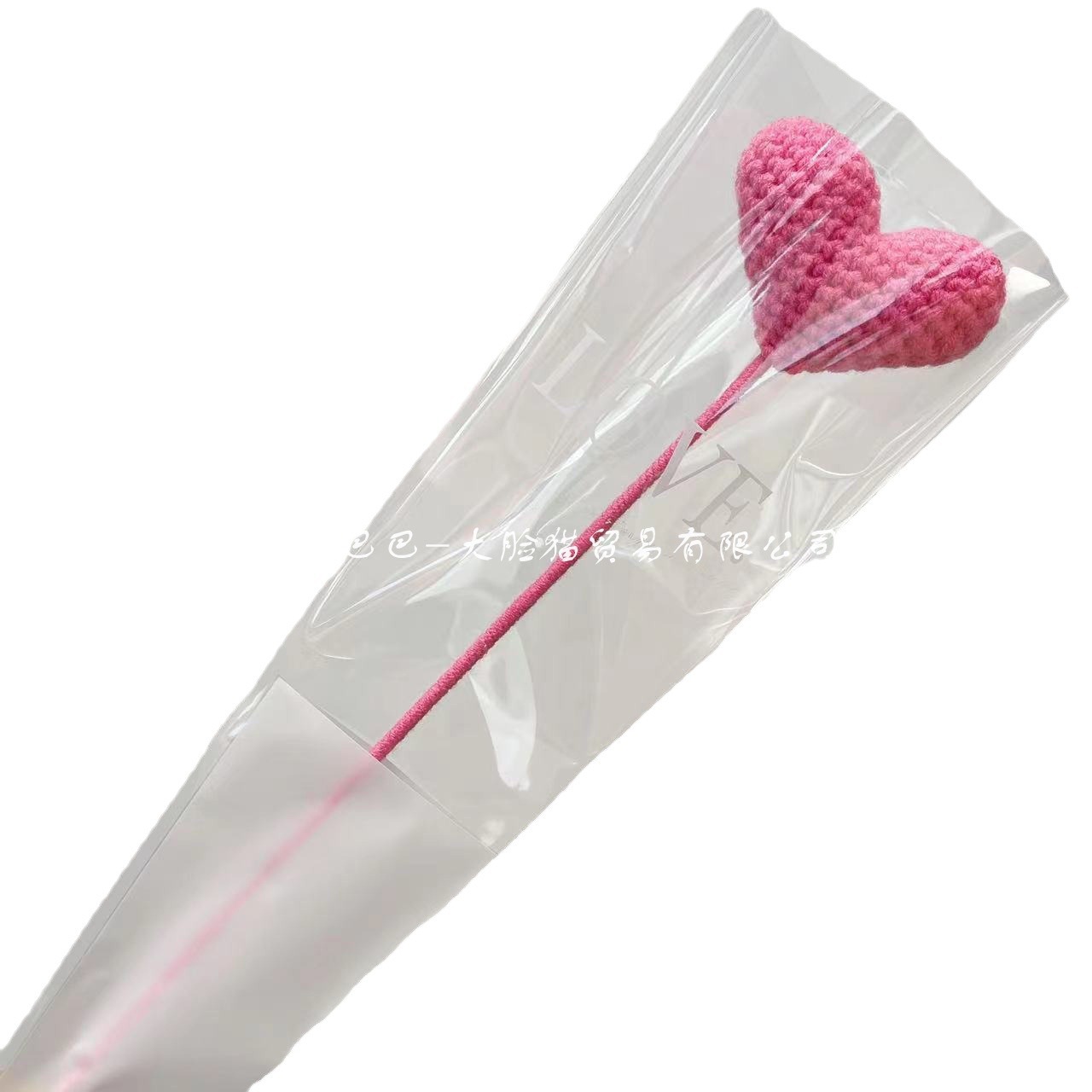 Acabado tejido en forma de corazón flor rama sola flor con ramo de color sólido en forma de corazón flor creativa