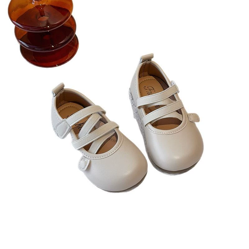 Children's demi-season shoes for leather shoes for princess for leisure, Korean style, soft sole