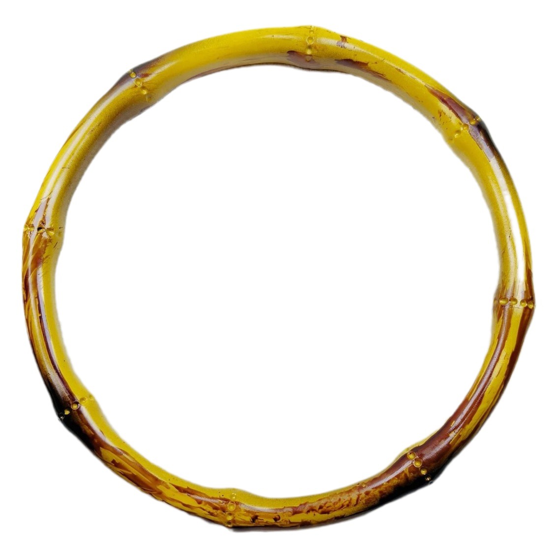 Luggage hardware accessories plastic bamboo large hand-held ring woven bag resin simulation bamboo round handle