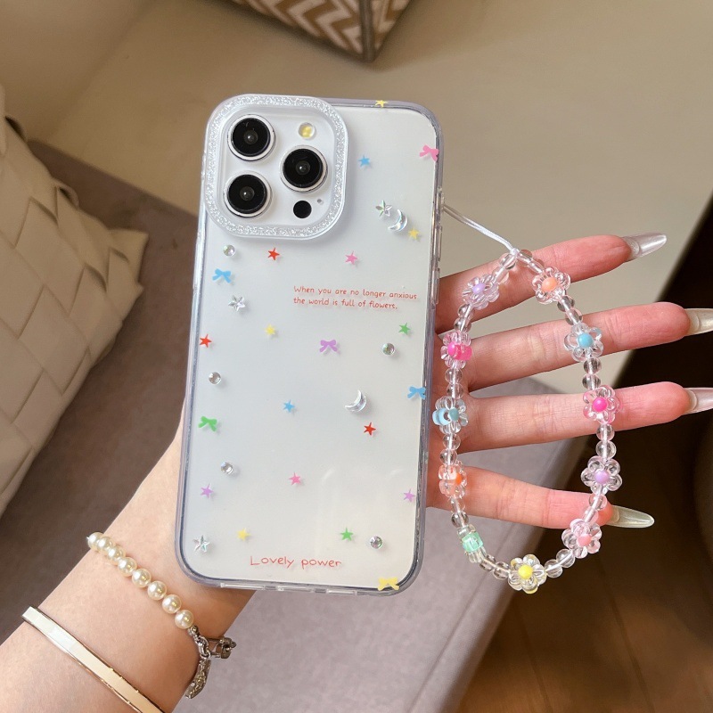 Lente de polvo brillante coreana ins color estrella 16ProMax iphone13/14 para Apple 15 funda para teléfono móvil 16