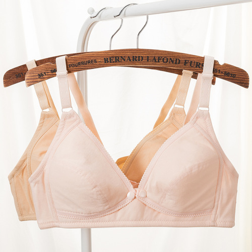 Pure cotton thin breathable front buckle maternity nursing bra women's pregnancy no wire bra bra postpartum breastfeeding plus size bra