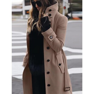 R 27891 Single Row Button Wool Coat ��aë�ش��� �羳�W����