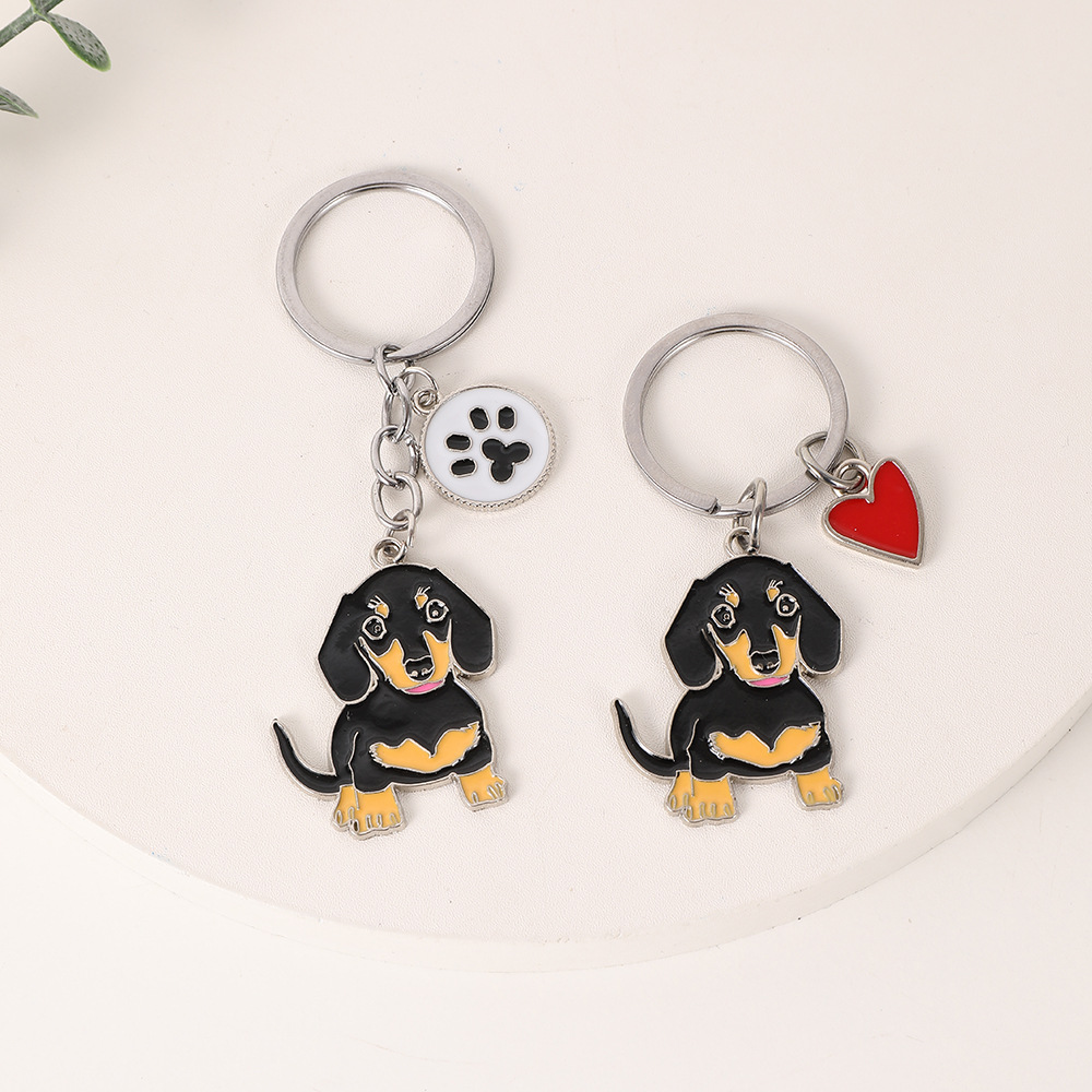 18g Weight Slip-on Clasp Closure Type Keychain Classification 1 Piece Quantity Daily Occasion Zinc alloy Material Letter, Dog, Heart Shape Pattern Unisex Gender Cute Style 1 Piece Cute Letter Dog Heart Shape Zinc Alloy Unisex Slip-on Keychain 1