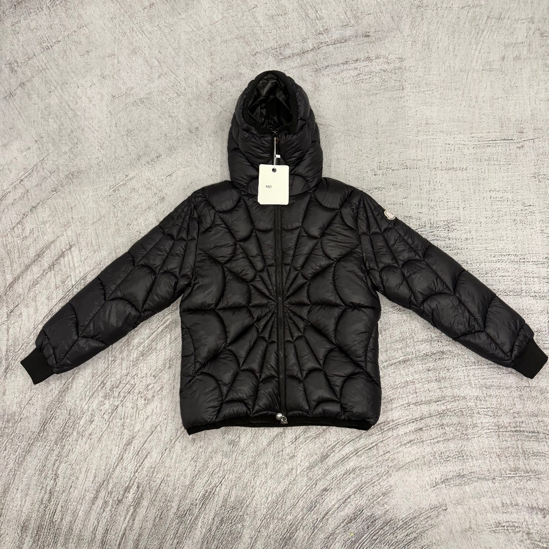 Moncler Spider Web Quilted Down Jacket Black