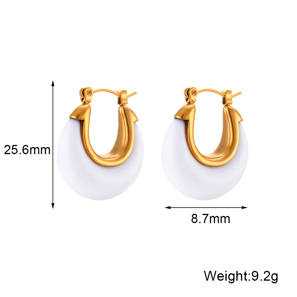 1 Paar Mode Geometrisch Überzug Rostfreier Stahl Ohrringe display picture 2