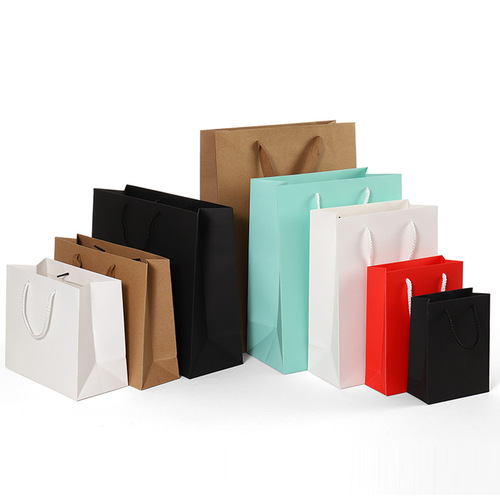 Wholesale Gift Kraft Paper Bags Clothing Packaging Bags Women's Clothes Flowers Shopping Kraft Paper Glasses Handbags