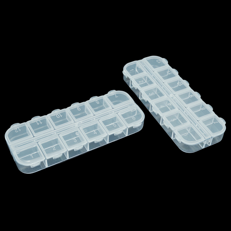 Manicure Tools 12-Grids Transparent Plastic Box DIY Beaded Rice Beads Hardware Small Parts Classification Storage Box Small Medicine Box Manicure Tools 12-Grids Transparent Plastic Box DIY Beaded Rice Beads Hardware Small Parts Classification Storage Box Small Medicine Box