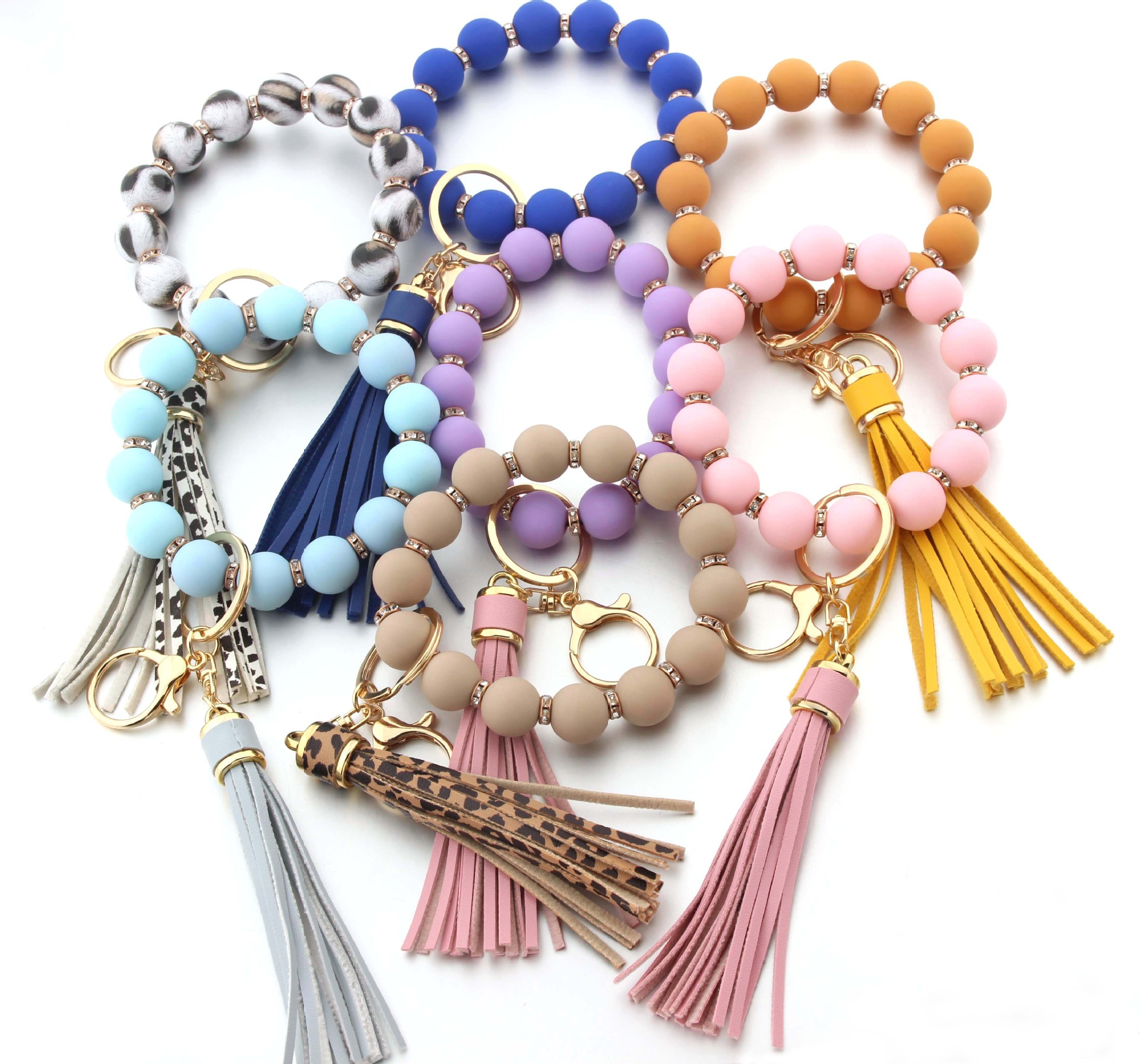 Simple Style Style Simple Style Geometric Arylic Beaded Unisex Keychain