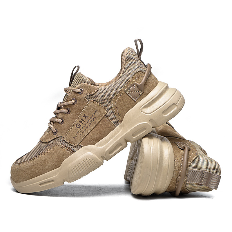 Zapatos de seguridad para hombres, protección laboral, anti-aplastamiento, anti-pinchazos, transpirables, para obras de construcción, suelas de Kevlar