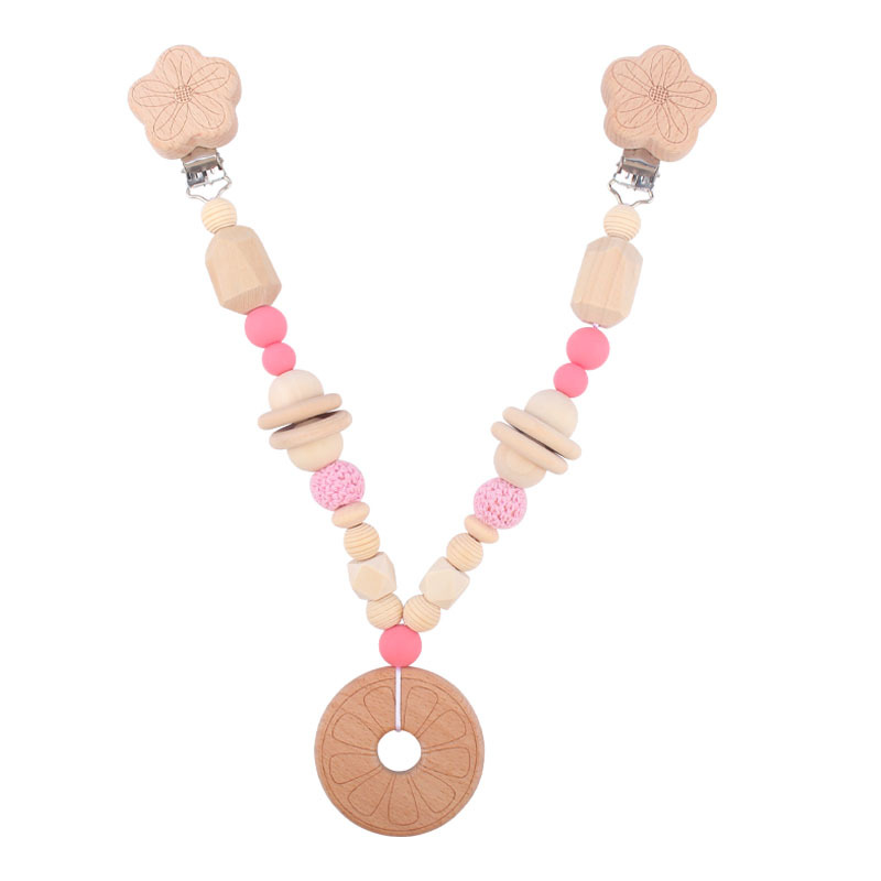 Nueva Rose chupete Cadena de cochecito para niños cadena colgante decorativo dibujos animados molar juguete teether pulsera Accesorios