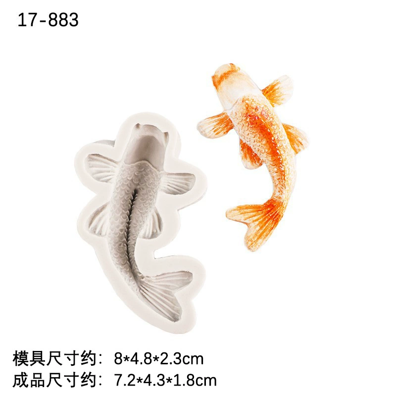 Силиконовая форма Lizhou для карпа и золотой рыбки, 3 размера (9.2/8/6 см), безопасна для пищи, −40–230°C