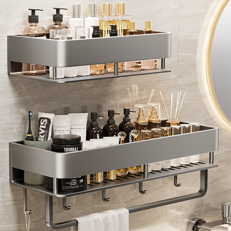 Toilet Bathroom Storage Rack Elevated Hole-free Wall Hanging Toilet Toilet Washstand High-end Storage Shelf