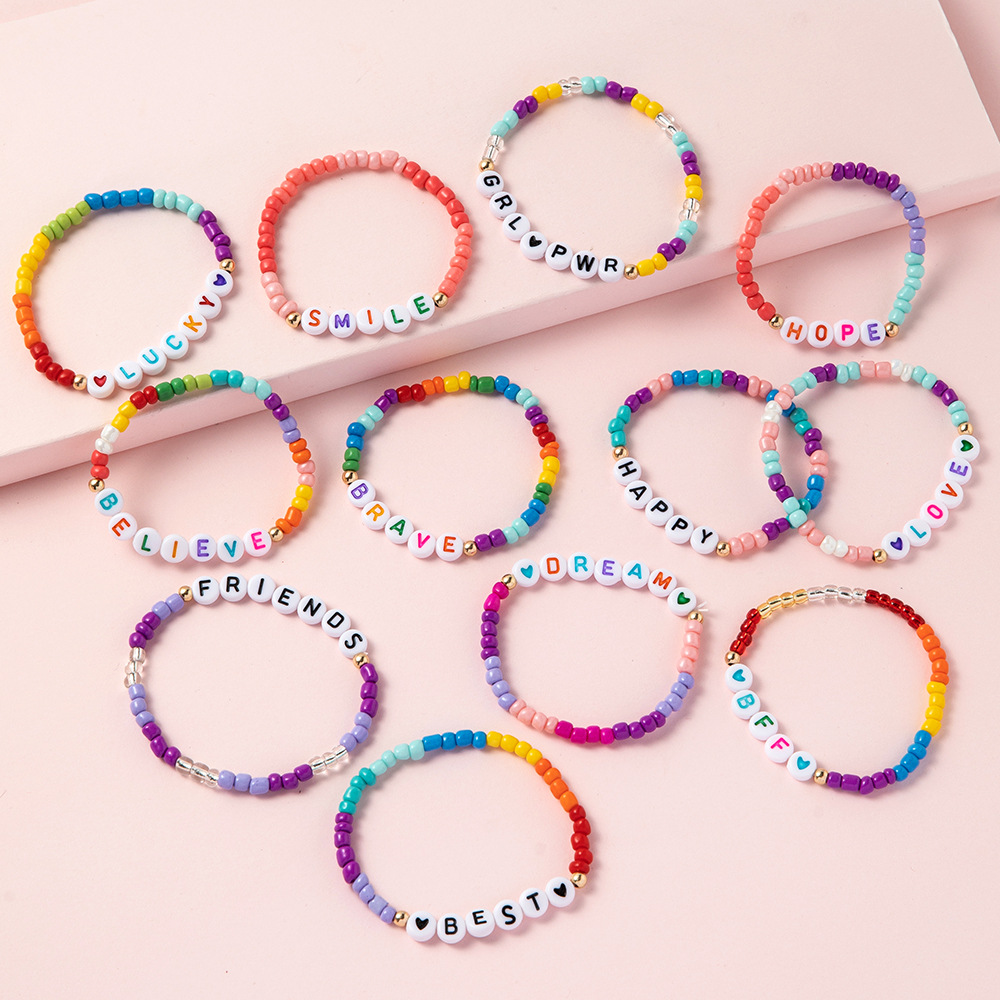 Cute Letter Arylic Beaded Handmade Kidu0027S Bracelets 1 Set