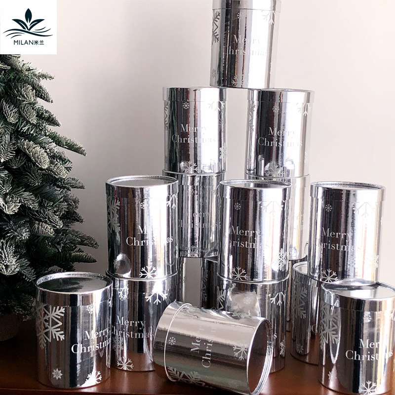 Navidad de plata brillante abrazo cubo Apple caja de regalo de Nochebuena caja de flores arreglo floral cubo caja de flores de fresa