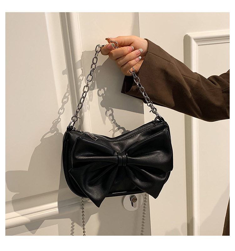 Bow Chain Bag 2021 Autumn New Handbag Korean Style Simple Shoulder Bag Elegant Lady Messenger Bag Fashionpicture12
