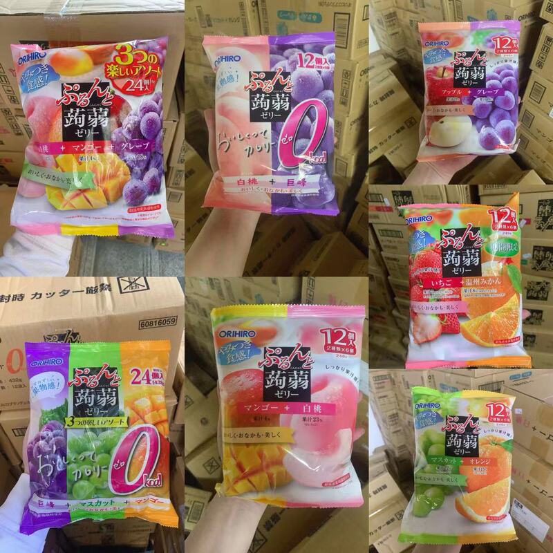 Japanese Konjac Jelly Double Flavor White Peach Kyoho Green Fruit Flavor Suckable Jelly Pudding Children's Snack