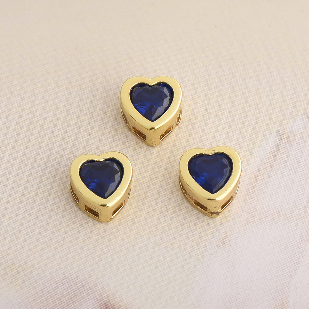 Copper Material 1 Piece Copper Zircon Heart Shape