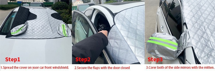 Car snow cover for front windshield, anti-frost and anti-freeze sunshade, winter car cover, snow shield for car