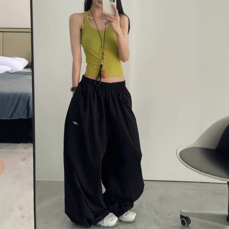 Summer Thin Quick-drying Sports Pants Women's Loose All-match Trendy Design Wide-leg Trailing Pants Drooping Parachute Pants Summer Thin Quick-drying Sports Pants Women's Loose All-match Trendy Design Wide-leg Trailing Pants Drooping Parachute Pants