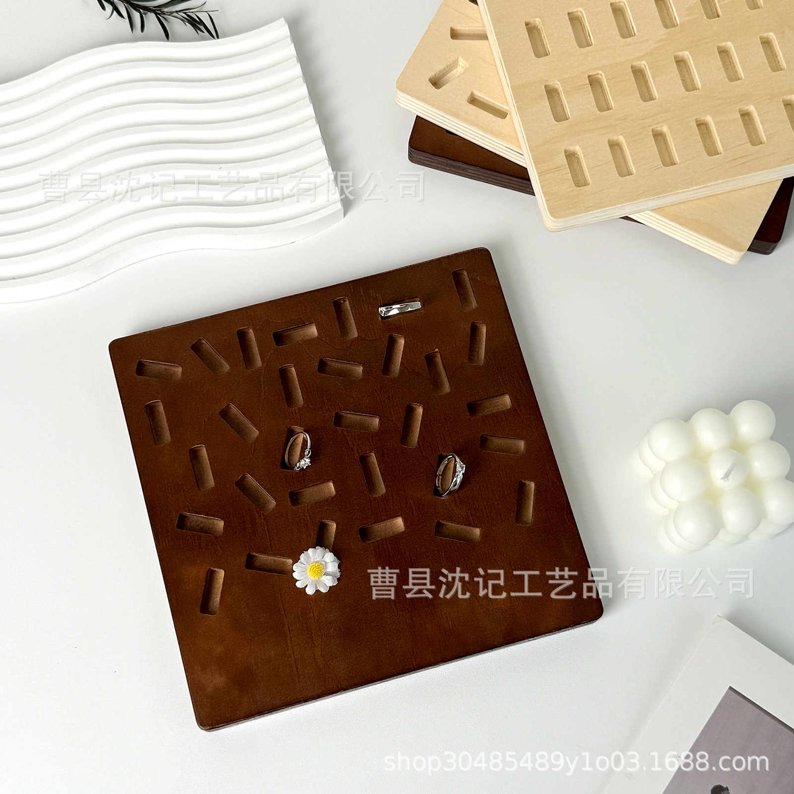 In stock anillo joyería caja de visualización decoración de paleta de joyería caja de visualización de joyería