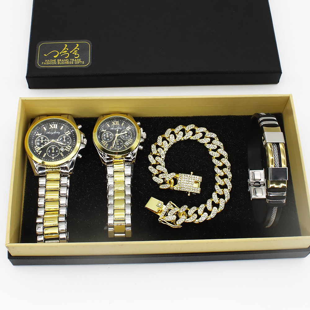 Pareja reloj de pulsera diamante caja pulsera pareja reloj traje reloj de hombre reloj de mujer