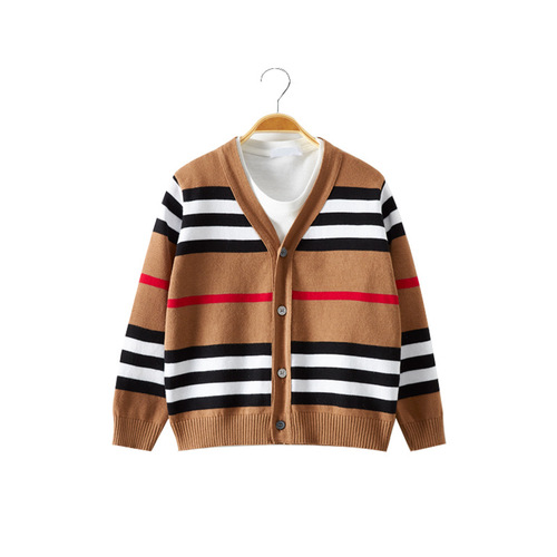  Ox Year New Children's Knitted Cardigan Boys Spring Woolen Coat Korean Style Children's Apparel Sweater Overseas Outsourcing