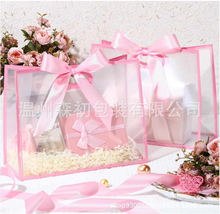 PP bolsa de regalo transparente dama de honor de boda bolsa de mano simple de Navidad regalo de cumpleaños bolsa de regalo de PVC image 35