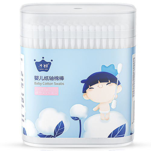 Zichu baby cotton swab baby special booger double-headed infant ultra-fine newborn cotton swab children 200 pieces wholesale