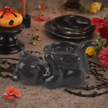 Cerámica transfronteriza perro negro cerdo negro candelabro ins amazon vela aromaterapia lindo fantasma decoración americana Halloween