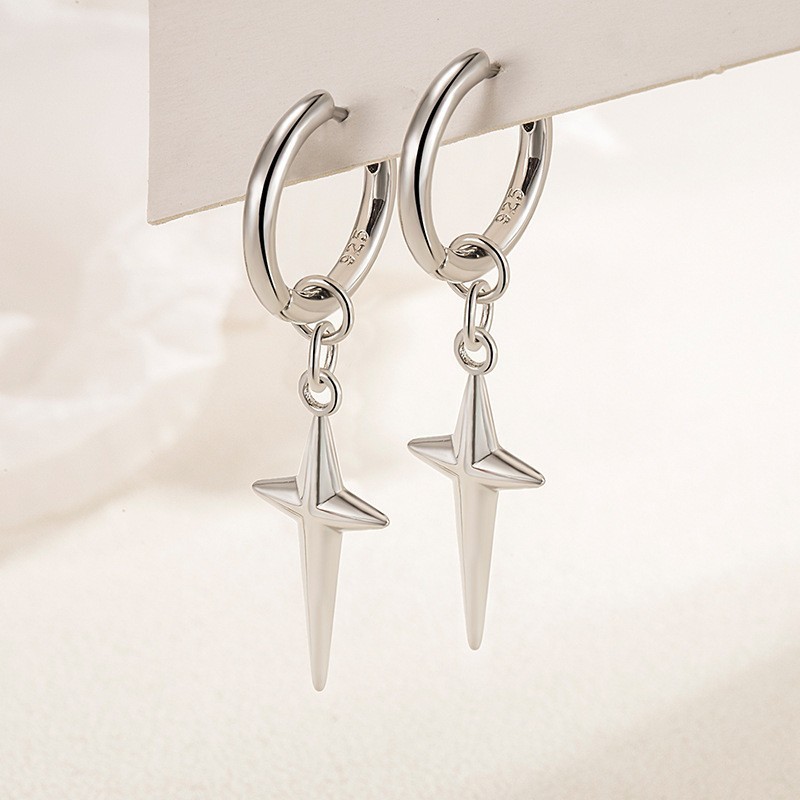X339-A (cross four-pointed star ear buckles) pair