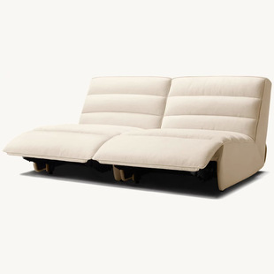 Italian medieval leather corner sofa combination Nordic retro dark brown designer living room light luxury module sofa