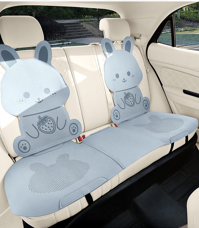 26 Years New Model Cute Little Rabbit Faux Fur Half-Cover Saddle Pad Car Seat Cushion Cover Universal for All Seasons