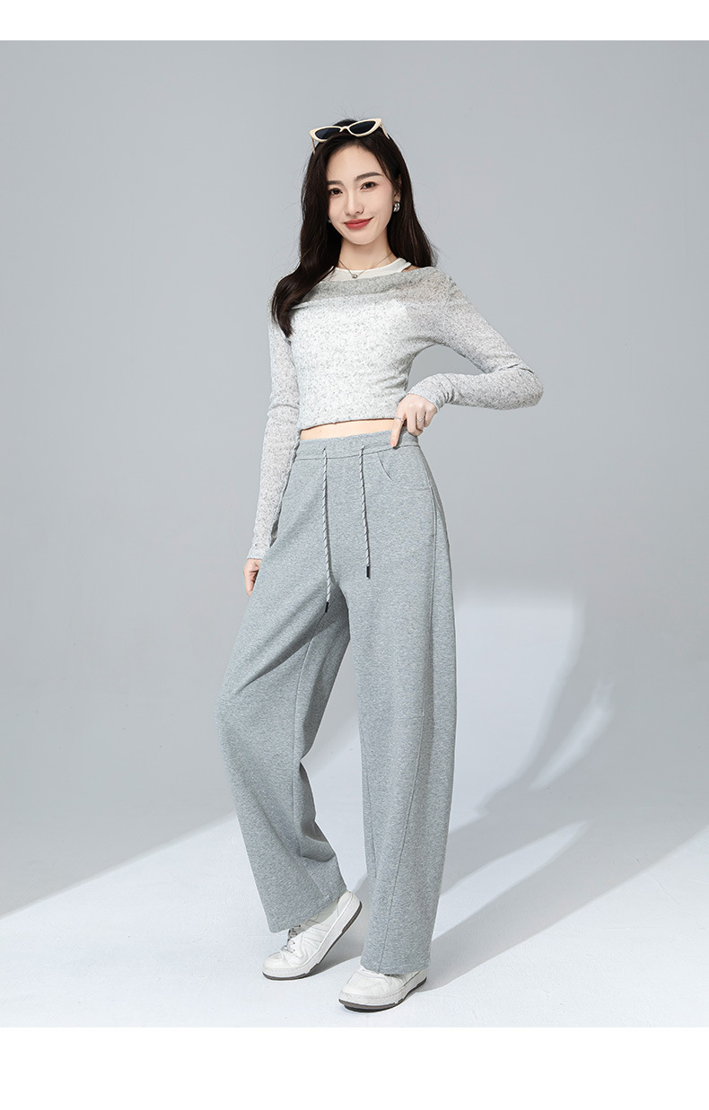 Quần thể thao ống rộng nữ cạp cao ống đứng dáng suông — Màu cà phê chi tiết 20