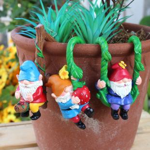 Cross-border New Product Dwarf Swing Flower Pot Pendant suit Garden Dwarf Figurines Potted Micro Landscape Decoration Ornaments
