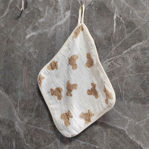 Four-layer textured cotton baby square face towel, absorbent burp cloth, spit-up cloth, nursing cloth for children