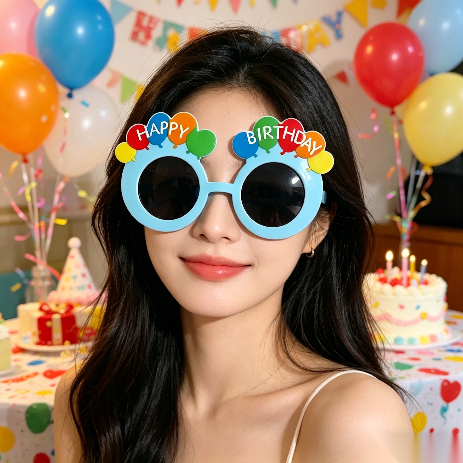 Cumpleaños temático fiesta gafas extrañas feliz cumpleaños pastel vela gafas de diseño de cumpleaños accesorios de fotos