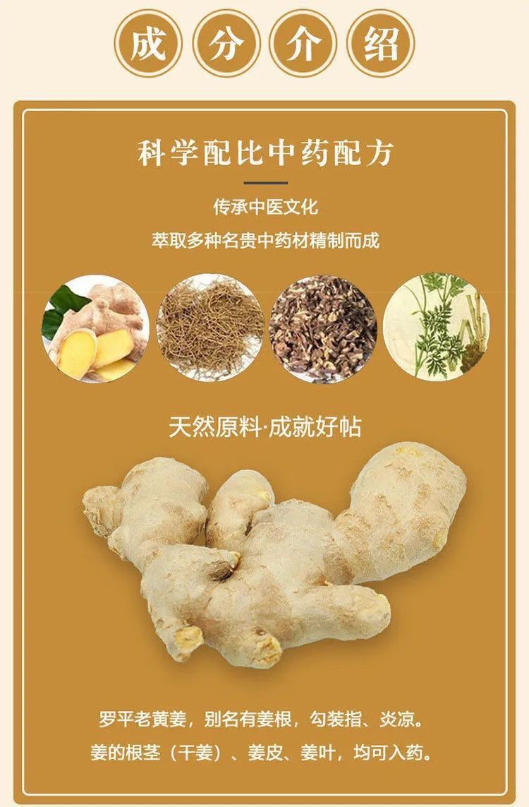 Warming Ginger Heat Patch with Mugwort for Neck Shoulder Waist Leg Knee Self Adhesive 5x8cm key features