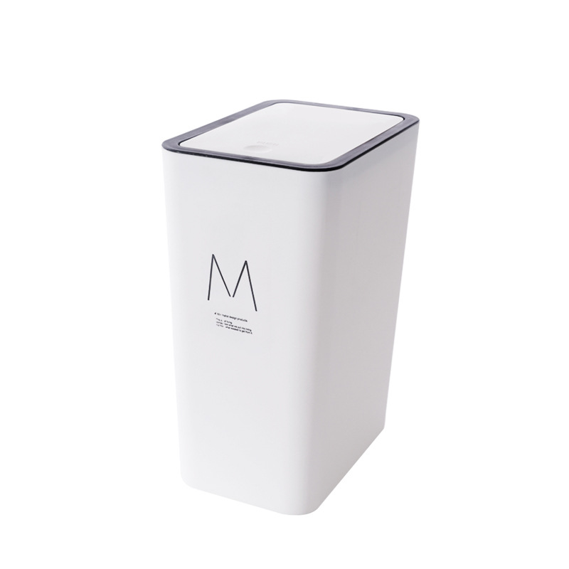 Papelera de inodoro hogar creativo cocina clasificación Push-tipo basura puede inodoro basura cesta de papel con tapa