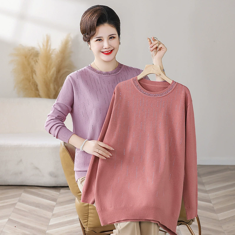 Весенний и осенний новый тонкий свитер с круглым вырезом