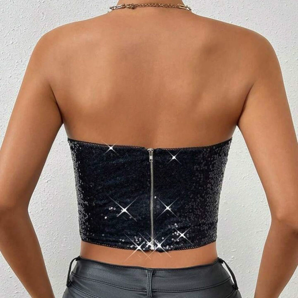 Корсет Noble Q01290 2025 новая модель эксклюзивный для slim-fit подтягивающий с открытым пупком на молнии и пайетками для коррекции фигуры