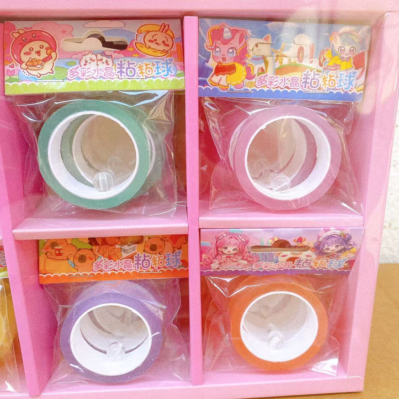 Cuentas de mano de niños bola de cinta adhesiva bola de cinta adhesiva colorida dibujos animados descompresión diy juguetes perimetrales estudiantes al por mayor